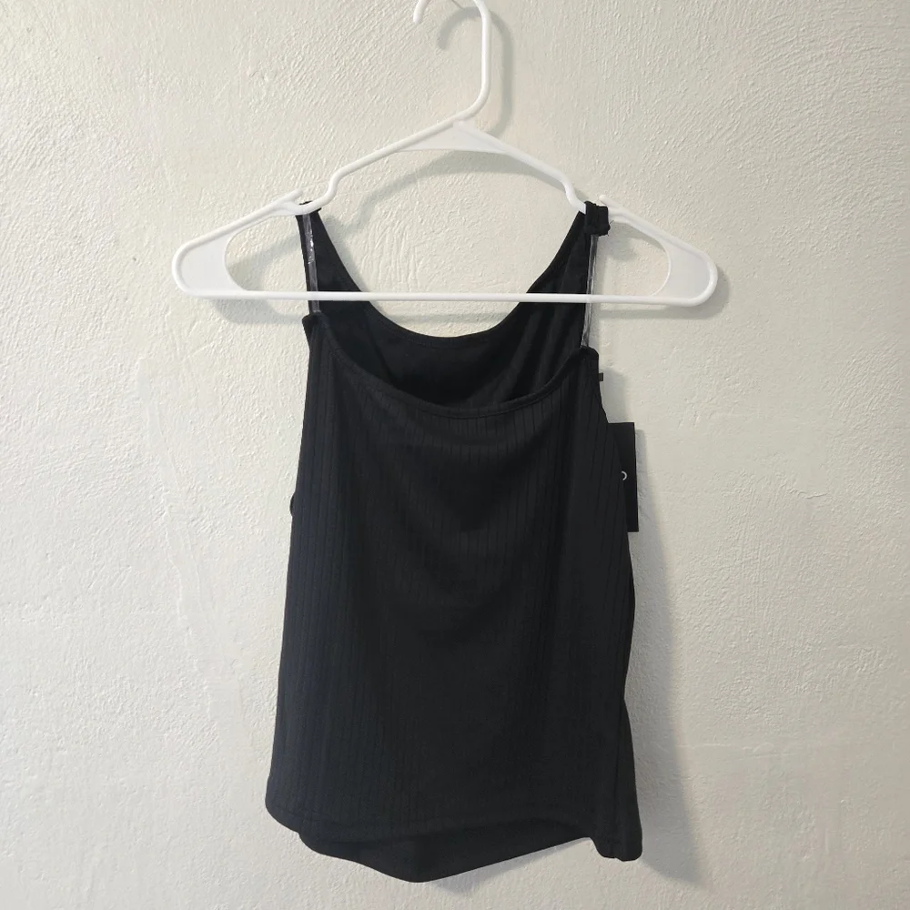 Scacto Black Ribbed Bodycon Flattering Tank Top NEW - Picture 4 of 8